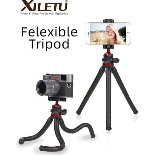 XILETU XBT2 Travel Flexible Octopus Tripod for Smartphone DSLR SLR Vlog Tripod for Camera Gopro Portable 2 in 1 Tripod Stand