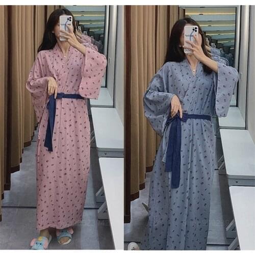 Japanese Style Kimono Robe Pajama Cardigan Female Bathrobe Yukata Nightgown Fashion Floral Kawaii Geisha Samurai Vintage Samurai