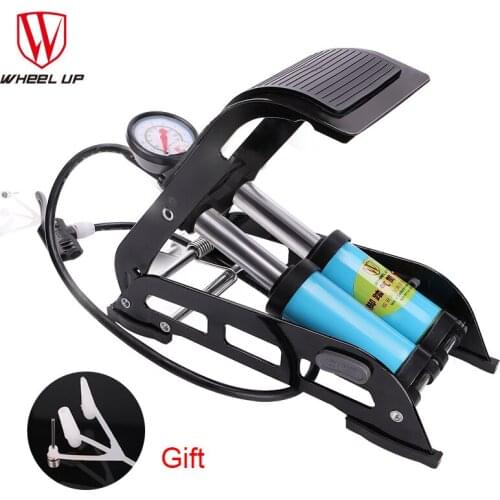 WHEEL UP MTB High Pressure Pump Foot Pump For bile Folding Portable Electric Motorcycle Bicycle Pump 130PIS Single Tube Inflator