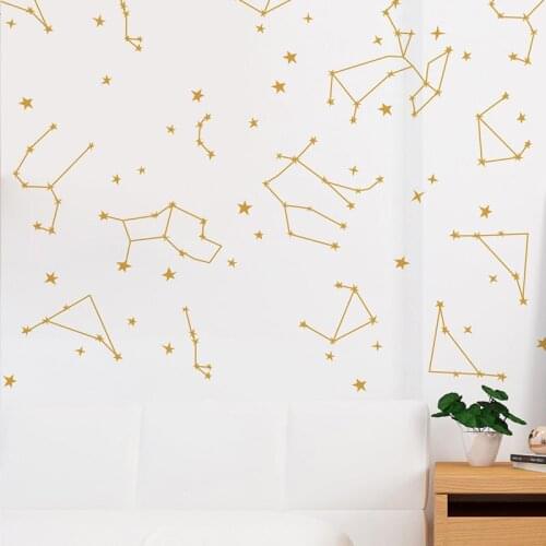 Creative Constellation Wall Stickers Home Decor Living Room Bedroom Wallpaper Teenager Room Decoration Aesthetic