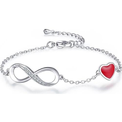 LByzHan Authentic Silver Infinity Adjustable Bracelet For Women Hot Fashion 8 Word Bracelet For Gift CMB81