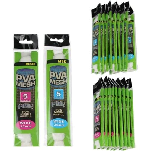 10Pcs/Lot PVA Mesh 5M 25mm 37mm Carp Fishing Feeder Trap Bait Bag Nets Soluble In Water To Beat The Nest