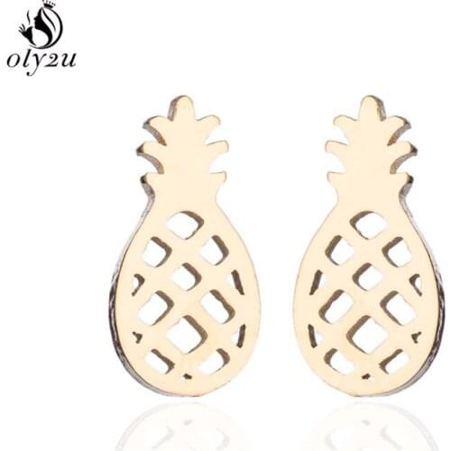 Oly2u Cute Trendy Pineapple Fruit Earrings Fashion Jewelry for Women Earings 2019 Boho Small Earing Best Friend Birthday Gift