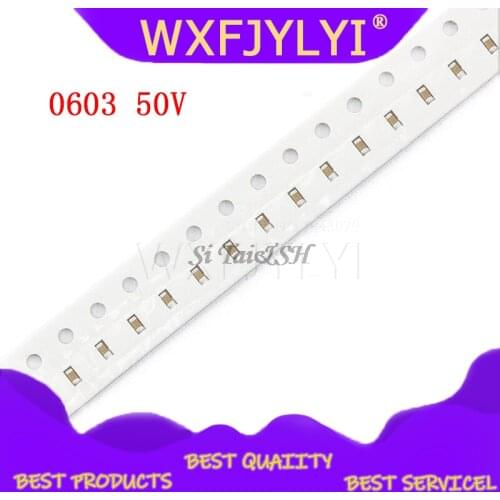 100pcs 0603 50V SMD Thick Film Chip Multilayer Ceramic Capacitor 1pF - 22uF 10NF 100NF 1UF 2.2UF 4.7UF 10UF 1NF 100PF