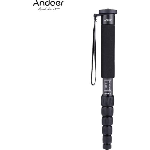 Andoer Carbon Fiber Camera Monopod Unipod Stick 6-Section for Nikon Canon Sony Pentax Camcorder Video Stuido Photography
