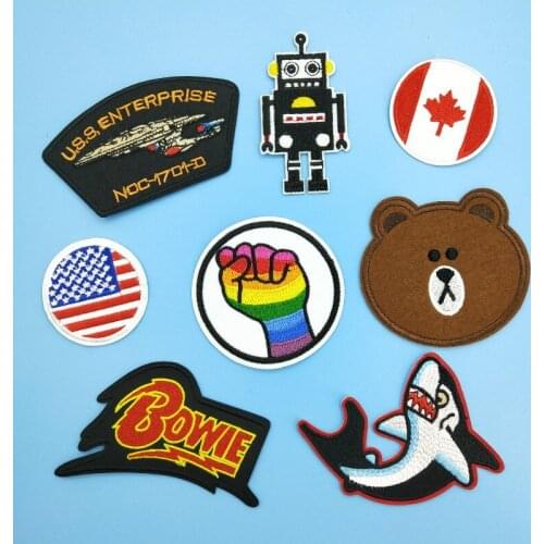 Great Rock Music Singer David Bowie Iron on Patch DIY Embroidered Clothing Sticker Rock Spirit Emblem