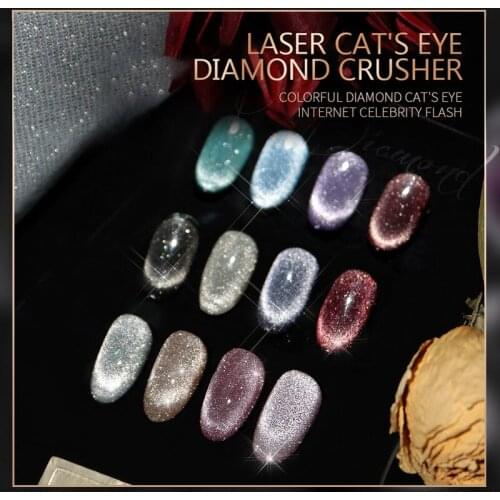 2021 New 43 Colors Ennisy Nail Art Gel Reflective Broken Glitter Diamond Crystal Nails Polish Glue Nail Semi Permanent Gel TSLM1