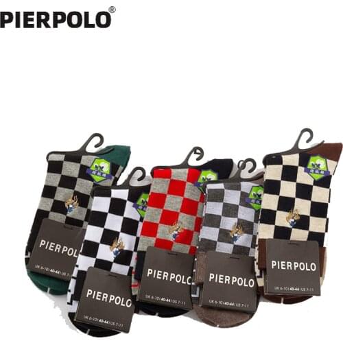 NEW Men Socks High Quality PIER POLO Brand Socks Men Cotton 5 pairs/lot Winter Embroidery Creativity Socks Funny calcetines