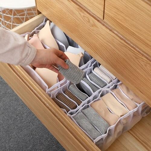 Dormitory Closet Organizer For Underwear Socks Home Cabinet Divider Storage Box Scarf Bra Storage Foldable Drawer Organizer Box