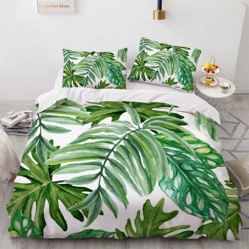 Nordic Spring Bedding Sets Green Leaves Quilt Covers Pillow Shams Duvet Cover Sets Bedclothes Plant Bed Linens Home Textile