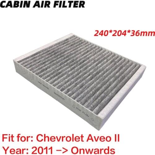 Pollen Cabin Filter for Chevrolet Aveo II (2011-Onwards) Activated High Carbon Pollen Filters, Better than Original Filters 1pc