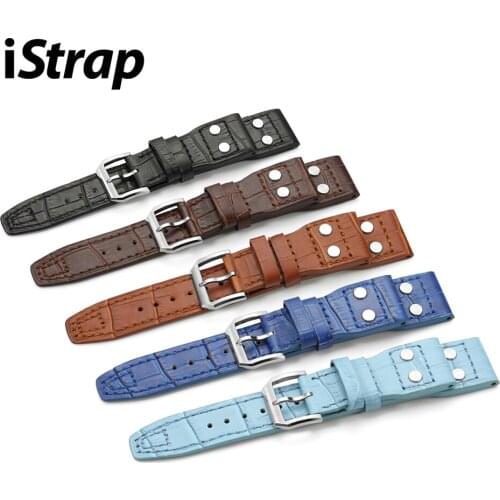 IStrap 22mm Watch Band Alligator Genuine Leather Watch Strap Watch Accessories for IWC Watch Watch Wrist Bracelet