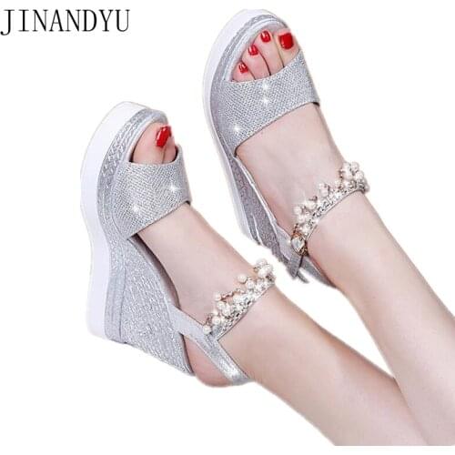 Platform Wedges Sandals for Women Shoes High Heel Pink Silver Gold Heels Sandals Summer Female Shoes Gladiator Sandals Women