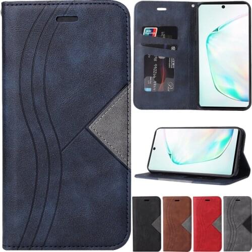 Folded Stitching Leather Wallet Case For Samsung Galaxy S21 S21Plus S21Ultra S21FE S20/10/S9/S8 Plus Note 20 A12 A22 A32 A52 A72