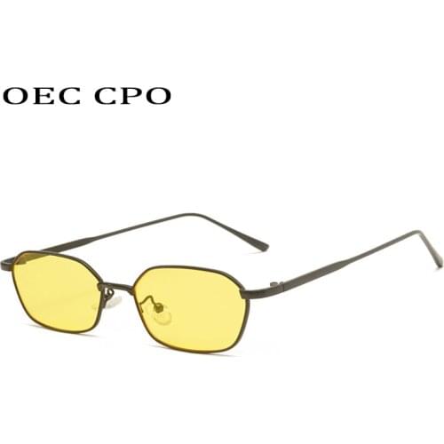 OEC CPO Steampunk Square Sunglasses Women Men Vintage Small Frames Sun Glasses Men Brand Designer Retro Punk Eyeglasses UV400