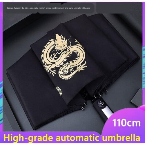 Wind Resistant Folding Automatic Umbrella Rain Women Auto Luxury Big Umbrellas Rain For Men Black Coating 10K Parasol