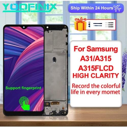 6.4"AMOLED For Samsung Galaxy A31 LCD Touch Screen Digitizer Replacement Parts For SM-A315F/DS A315G/DS A315N A315 LCD Display