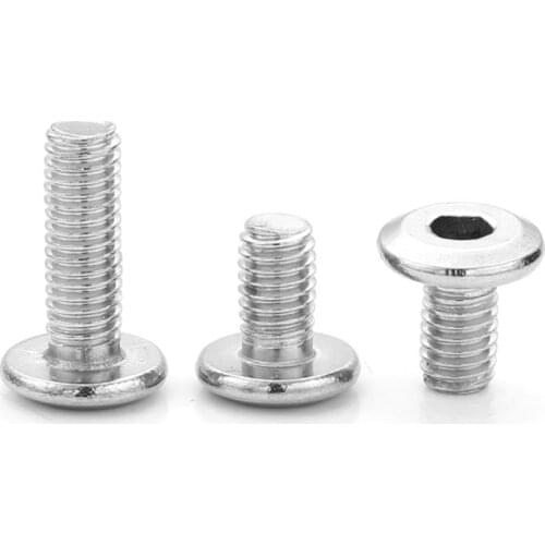 1/50pcs 304 Stainless Steel Large Flat Hex Hexagon Socket Head Allen Furniture Rivet Screw Connector Joint Bolt M3 M4 M5 M6 M8