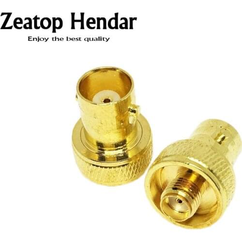 10Pcs Brass Gold Plated SMA Female to BNC Female Connector RF Coaxial Coax Adapter BNC to SMA F/F Plug