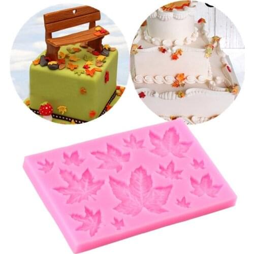 3D Maple Leaf Fern Leaf Silicone Mold Cupcake Topper Fondant Molds DIY Cake Decorating Tools Candy Clay Chocolate Gumpaste Mould