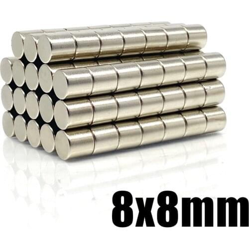 5/10/20/50/100/200/500/1000Pcs 8x8 Super Powerful Strong Bulk Round NdFeB Neodymium Disc Magnets Dia N35 Rare Earth Magnet 8*8