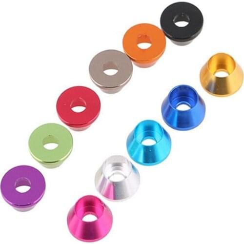 5pcs M3 M4 Aluminum Colourful Anodized Countersunk Head Bolt Washers Gasket royal blue/pink/blacked/gold/sky blue/silver/pu