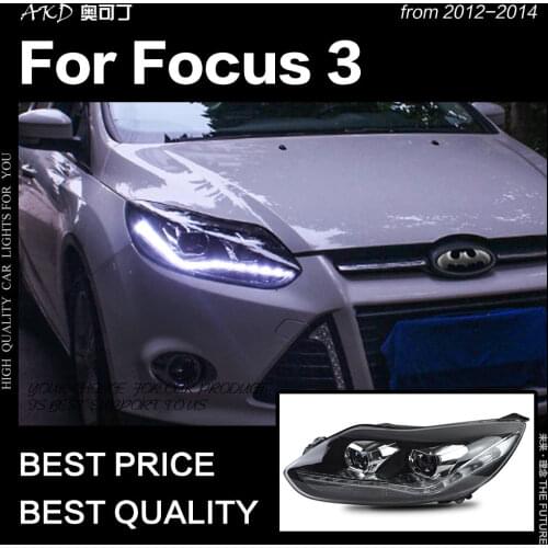 AKD Car Styling for Ford Focus Headlight 2012-2014 Focus LED DRL D2H Hid Option Head Lamp Angel Eye Bi Xenon Beam Accessories