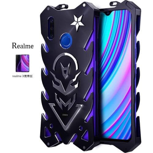 For Realme X50 ZOOM Zimon Aviation Aluminum Metal Case Strong Protection For OPPO A5 A9 A9x Reno 2 3 Metal Case