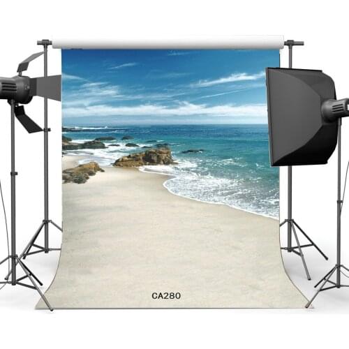 Seamless Photography Backdrops Seaside &Ocean Sand Beach Blue Sky Scene Summer Holiday Portraits Photo Backgrounds Studio