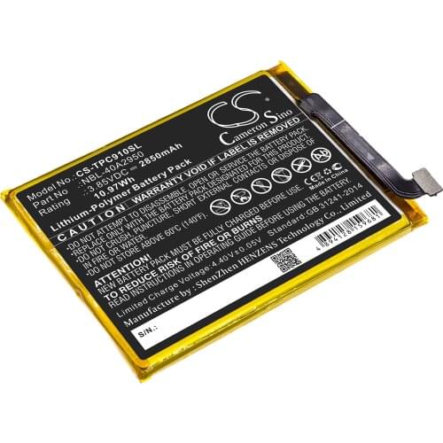 CS 2850mAh / 10.97Wh battery for Neffos C9 Max, TP7062 NBL-40A2950
