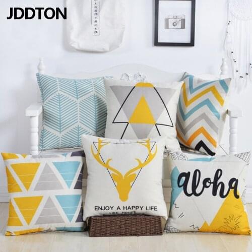 JDDTON Fresh Geometric Pattern Pillow Sofa Decorative Exquisite Back Cushion Comfort Pillow And Pillowcase Home Car Office BE151