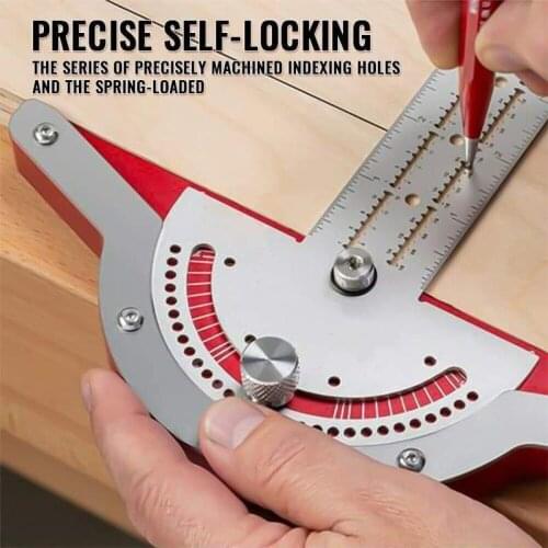 Woodworkers Edge Ruler Efficient Protractor Angle Protractor Woodworking Ruler Angle Measure Stainless Steel Carpentry Tool