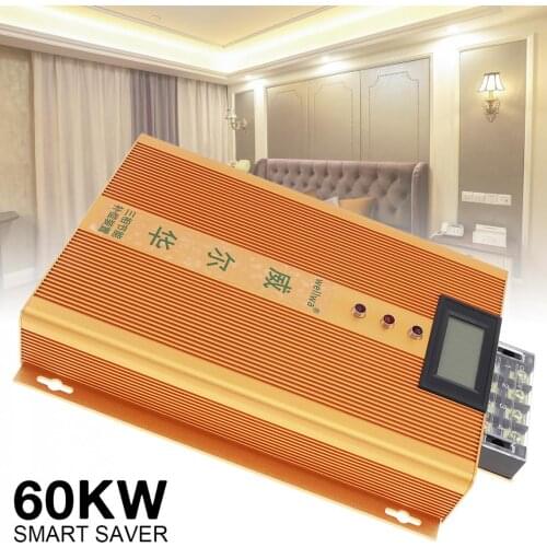 Energy Saver 90-450V 60KW Industrial Three Phase Intelligent Power Electricity Saving Box LED Display for 380V Electric Industry