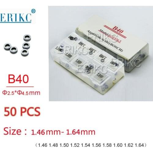 ERIKC B40 Diesel injector Adjusting Shims, Injector Calibrator Shims size: 1.46mm-1.64mm ( 50 pieces / box )