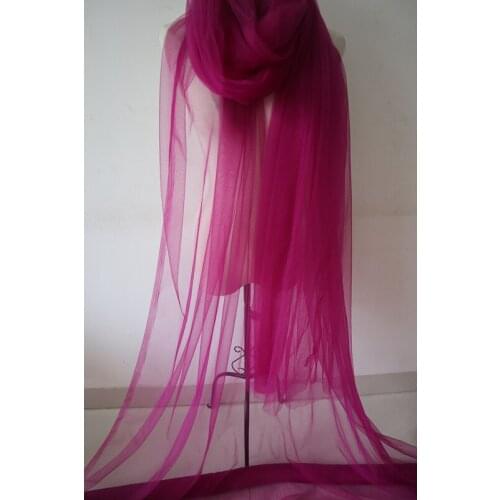 10 yards fushcia purple mesh fabrics, Bright Fushcia tulle bridal fabric for wedding garment accessories