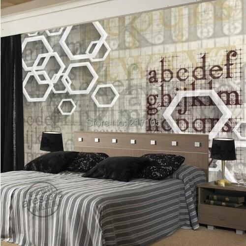 Photo Wallpaper Custom 3d Three-dimensional Large-scale Murals, Modern Retro Graphics Letter Tv Setting Wall Papel De Parede