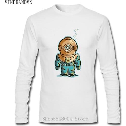 Classic Print Leisure Tops T Shirt Adventurer Cotton Streetwear Deep Sea Diving Tshirt Vintage Explorer Underwater Diver T-Shirt