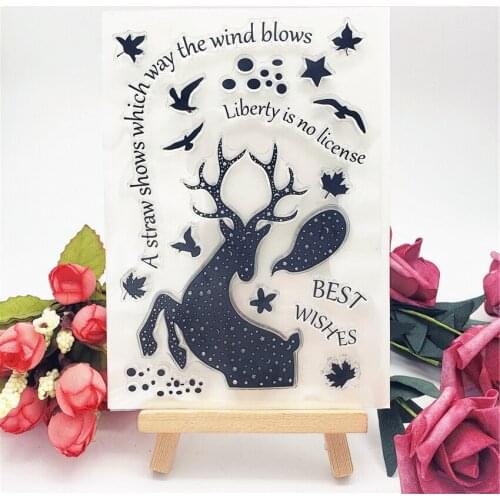 Hot selling Silhouette deer alphabet transparent clear stamp / silicone seal roller stamp DIY scrapbook album / card production