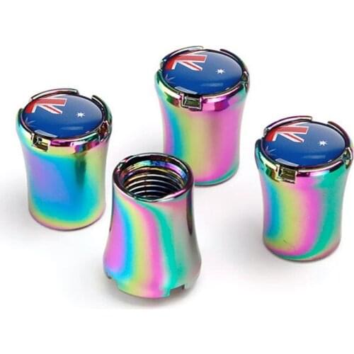 4pcs/Lot Australia Flag Car Tire Valve Caps For Cadillac CTS SRX ATS XTS CT5 Wheel Tires Air Dust Waterproof Screw Airtight Cap