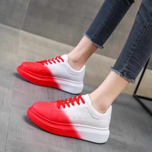 Shoes Woman 2021 Casual Female Sneakers All-Match Round Toe Clogs Platform Shose Women New Small Cross Sports Summer Creepers