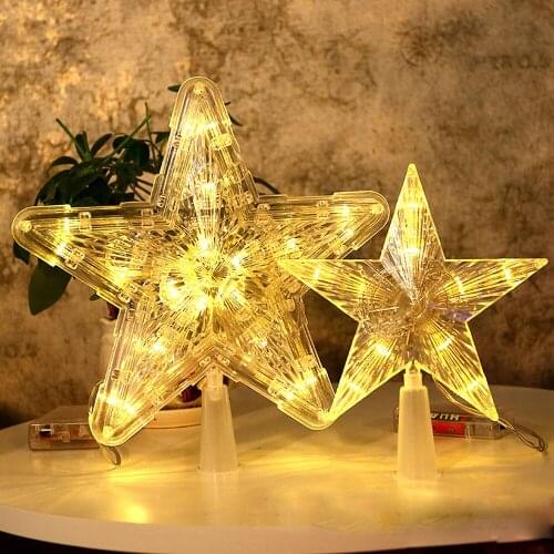 10/30leds Christmas Tree Top LED Star Light Five-Pointed Star Lamp for Home Party Xmas New Year Wedding Desktop Gift Fairy Decor
