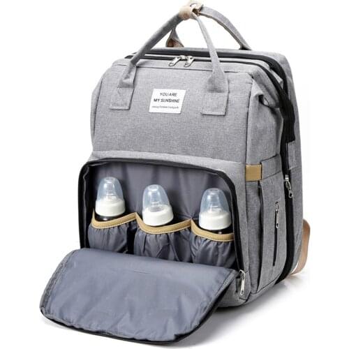 Multifunctional Foldable Portable Large Mom Diaper Bag Folding Travel Large Backpack Infant Bed Diaper Changing Table Pads