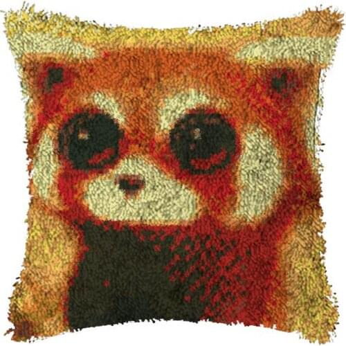 Latch Hook Cartoon Animal Cushion Kit Pillow Mat DIY Craft 42CM 42CM Cross Stitch Crocheting Cushion Embroidery Needlework