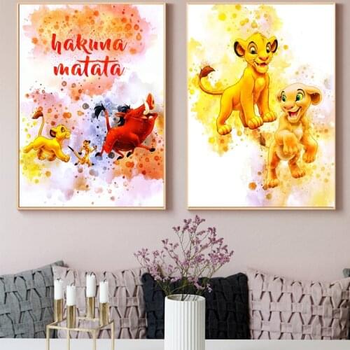 Disney Lion King Wall Art Poster and Print Canvas Painting Wall Art Picture for Living Room Childrens Room Home Decoration