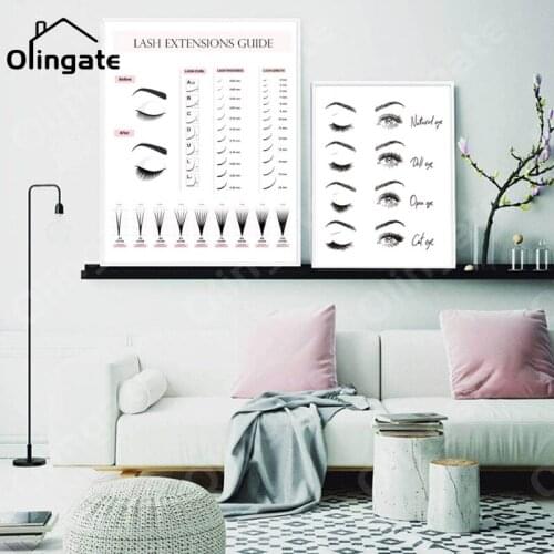 One Piece Prints Eyelash Business Wall Art Posters Canvas Painting Makeup Technician Guide Lash Extensions High Quality Picture