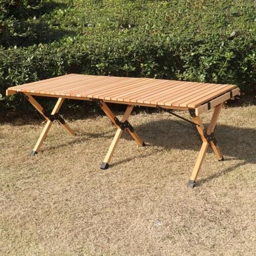 Outdoor Folding Table Beech Camping Wooden Table Family BBQ Picnic Desk Garden Party Table Travel Hiking Outdoor Furniture