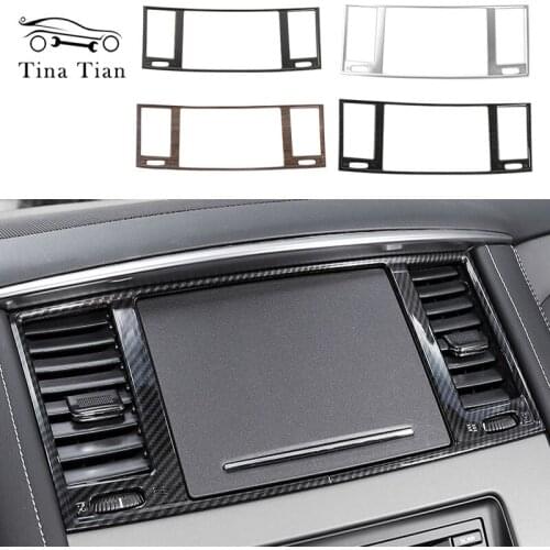 Carbon Fiber Color Dashboard Panel AC Air Condition Vent Outlet Cover Trim Frame Fit For Nissan Patrol Y62 2017 2018 2019 2020