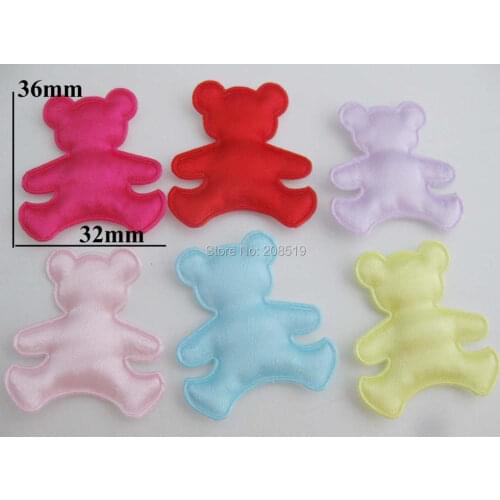 PANVWO Blank solid colors Bear appliques for baby clothes decoration 120pcs 36mm*32mm padded bear patches