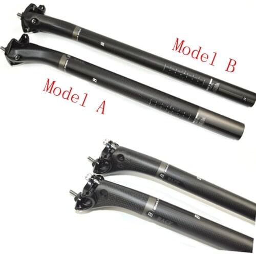 Black knight Full Carbon Fiber Bicycle Seatpost MTB Road Bike Parts Seat post Matte 27.2/30.8 /31.6 *350 400 450MM Offset 25mm