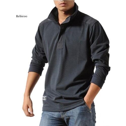 Cotton Casual Shirts Men Autumn Loose Long Sleeved Tactical Shirts Military Big Size Business Leisure Men Polo Shirt